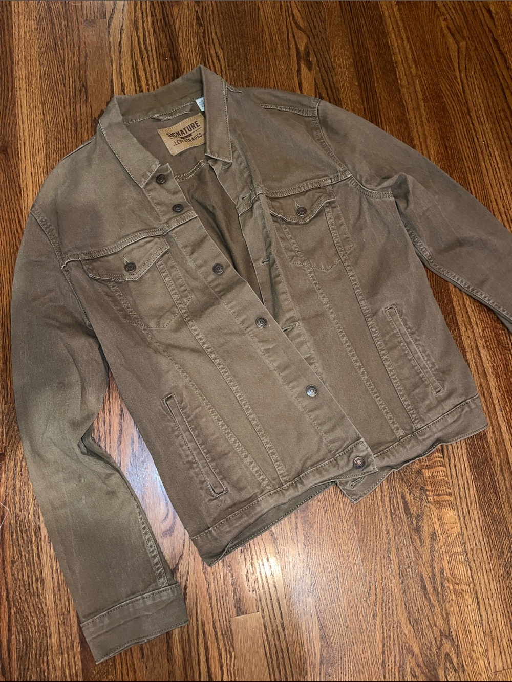 Signature by Levi Strauss Brown Stretch Canvas Jacket Medium